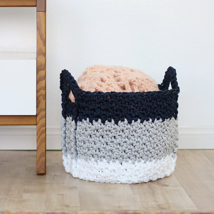 Image for Large Crochet Basket with Handles - Free Crochet Pattern