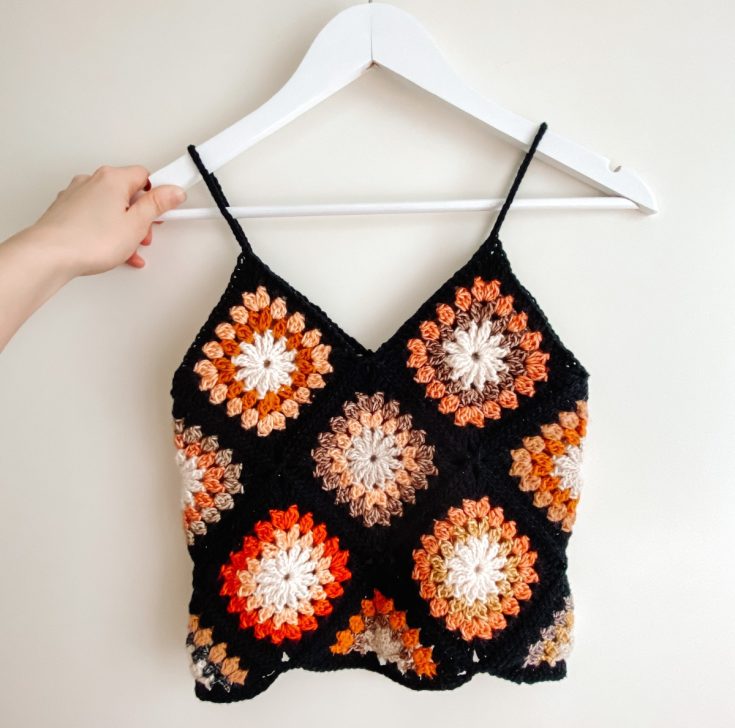 Easy Crochet Floral Bralette Crop Top. Crochet pattern by ThePoshCrochet