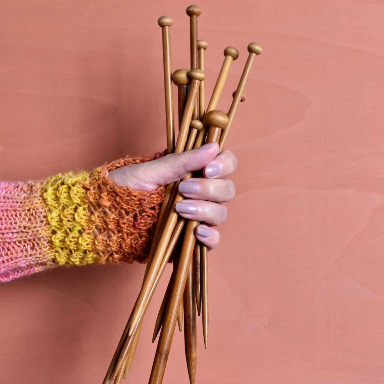 knitting needle and yarn