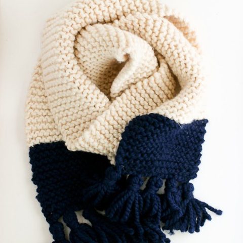 Image for Tasseled Garter Stitch Color Block Scarf Pattern