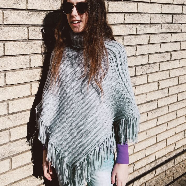 Image for The Nicole Knit Look Crochet Poncho