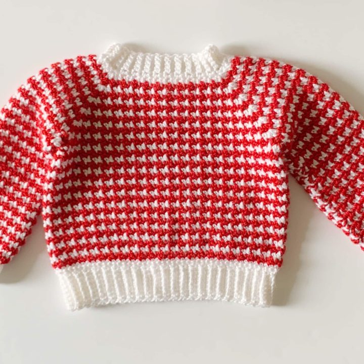 Image for Crochet Houndstooth Baby Sweater (Free)