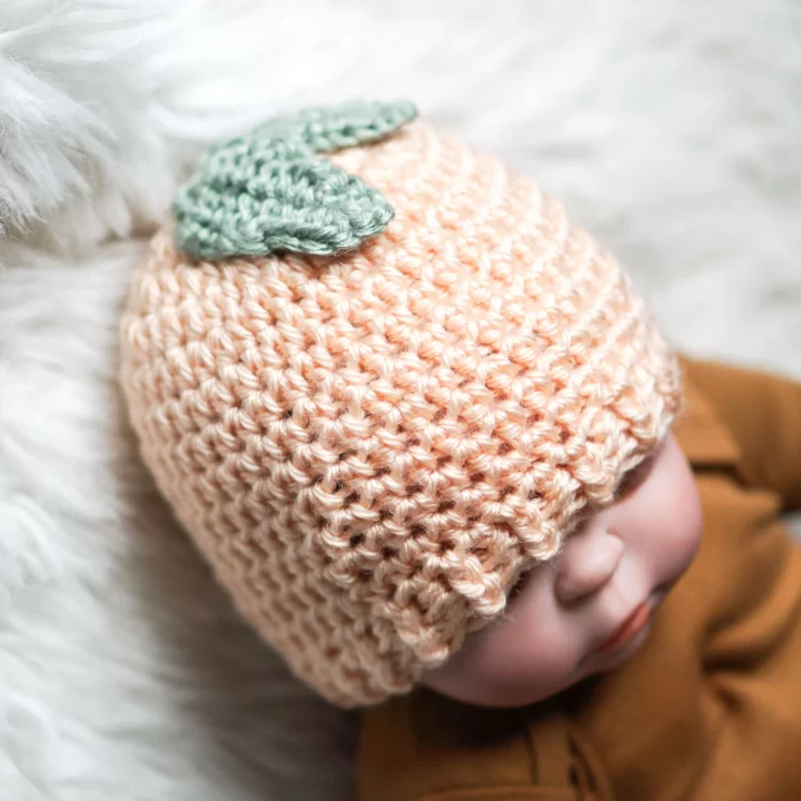 Image for Crochet Peach Hat Pattern for Baby 