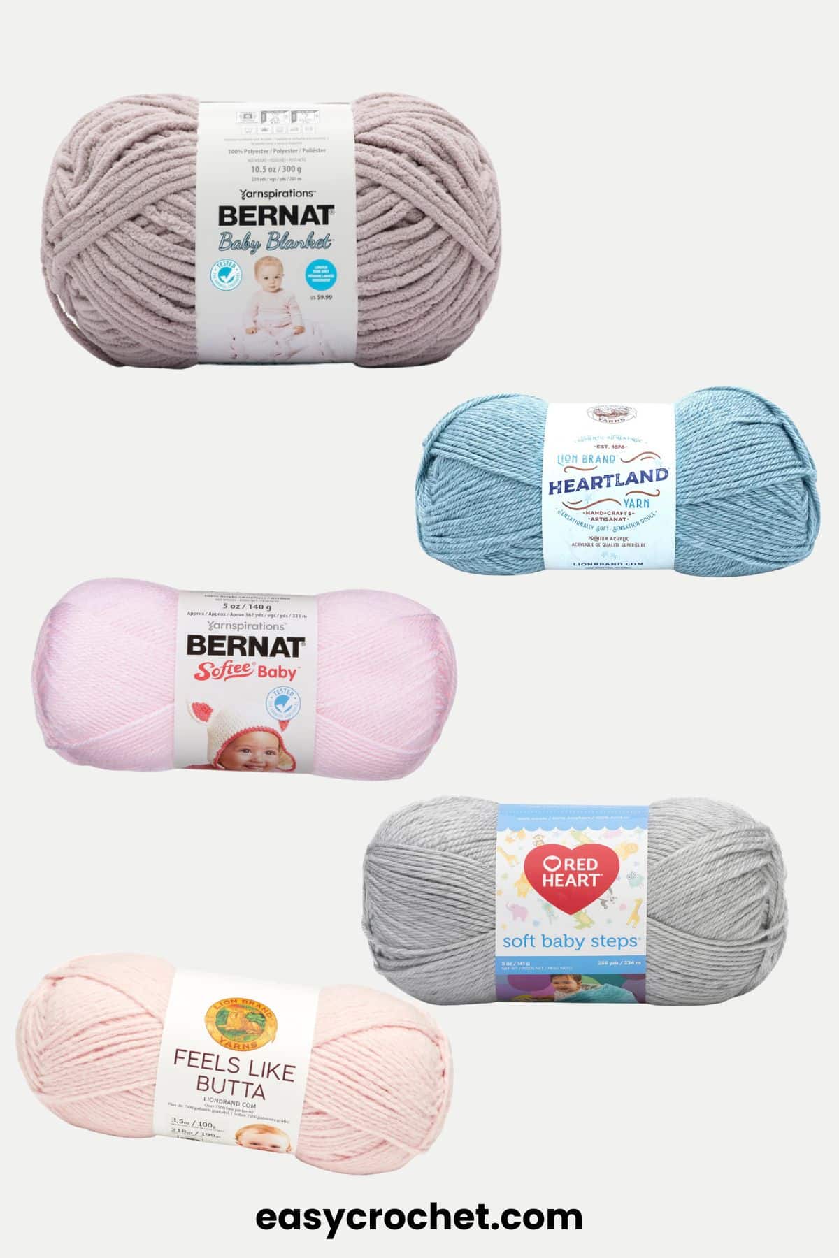  (3 Pack) Lion Brand Yarn Babysoft Baby Yarn Yarn