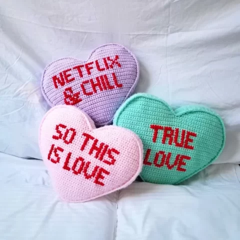 Image for Candy Heart Pillow Crochet Pattern