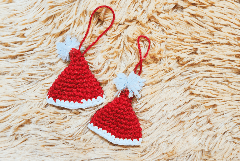 Crochet Mini Santa Hat Ornament