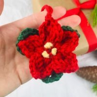 Image for Free Crochet Poinsettia Pattern - Christmas Flower Ornament