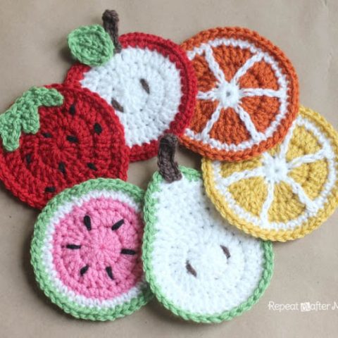 Image for Crochet Fruit Coasters Pattern 
