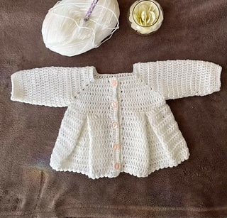 Crochet Pleated Baby Cardigan