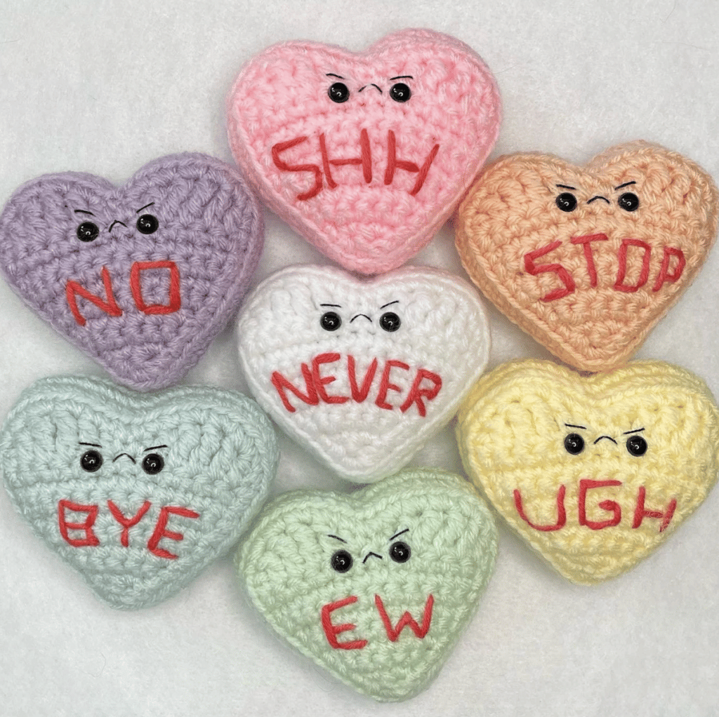 Crochet Conversation Heart Patterns Easy Crochet Patterns