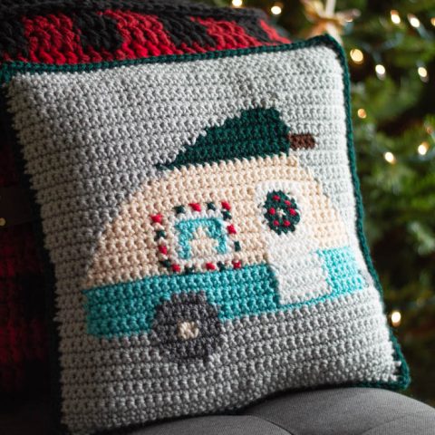 Image for Christmas Crochet Camper Pillow - Free Crochet Pattern
