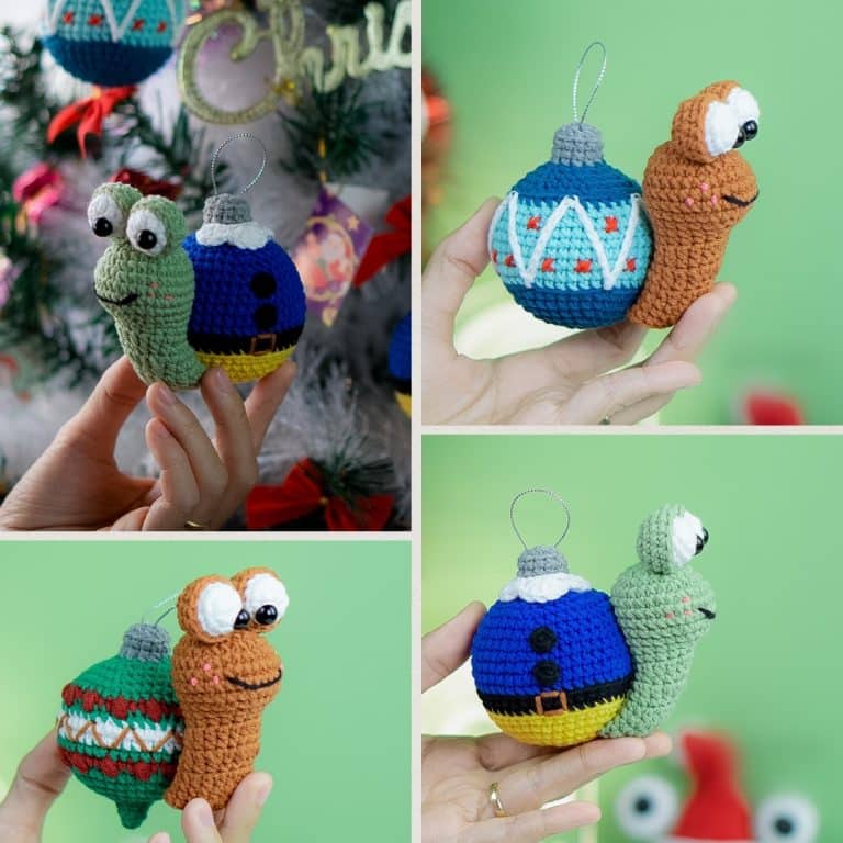 Christmas Ornament Balls with Snail