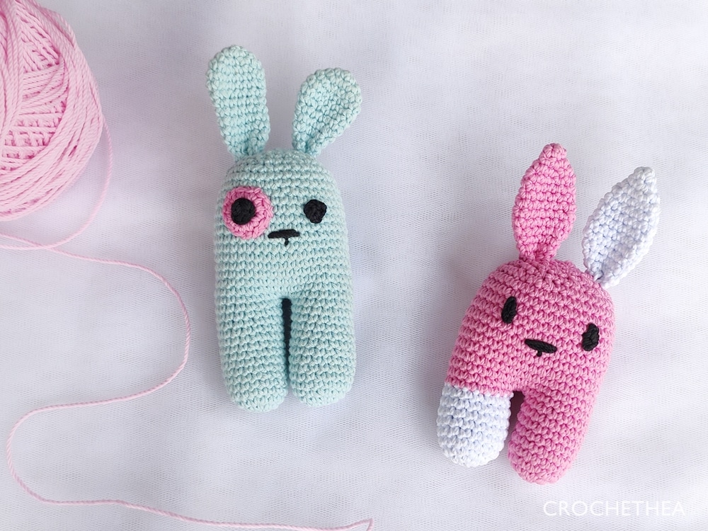 Rabbit And Tulip Crochet Kit For Beginners, Amigurumi Stuffed