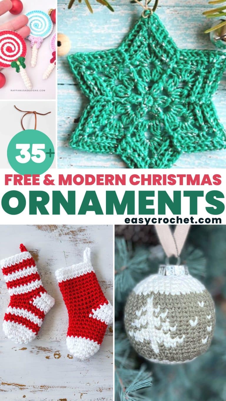 37 Patterns for Christmas Crochet Ornaments (Easy + Free) - Easy ...