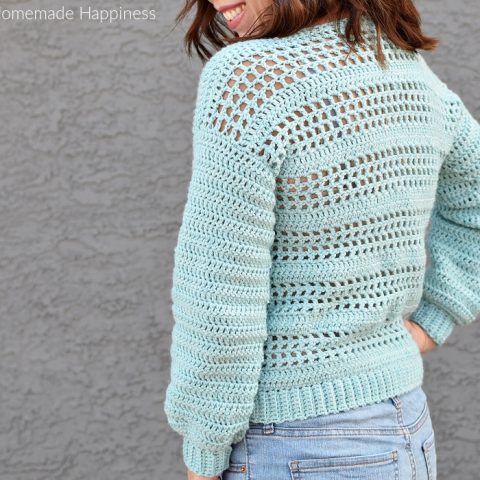 Image for Simple Eyelet Sweater Crochet Pattern