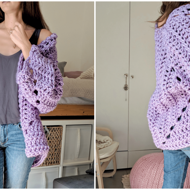 Image for Super Chunky Hexagon Cardigan – Free Crochet Pattern