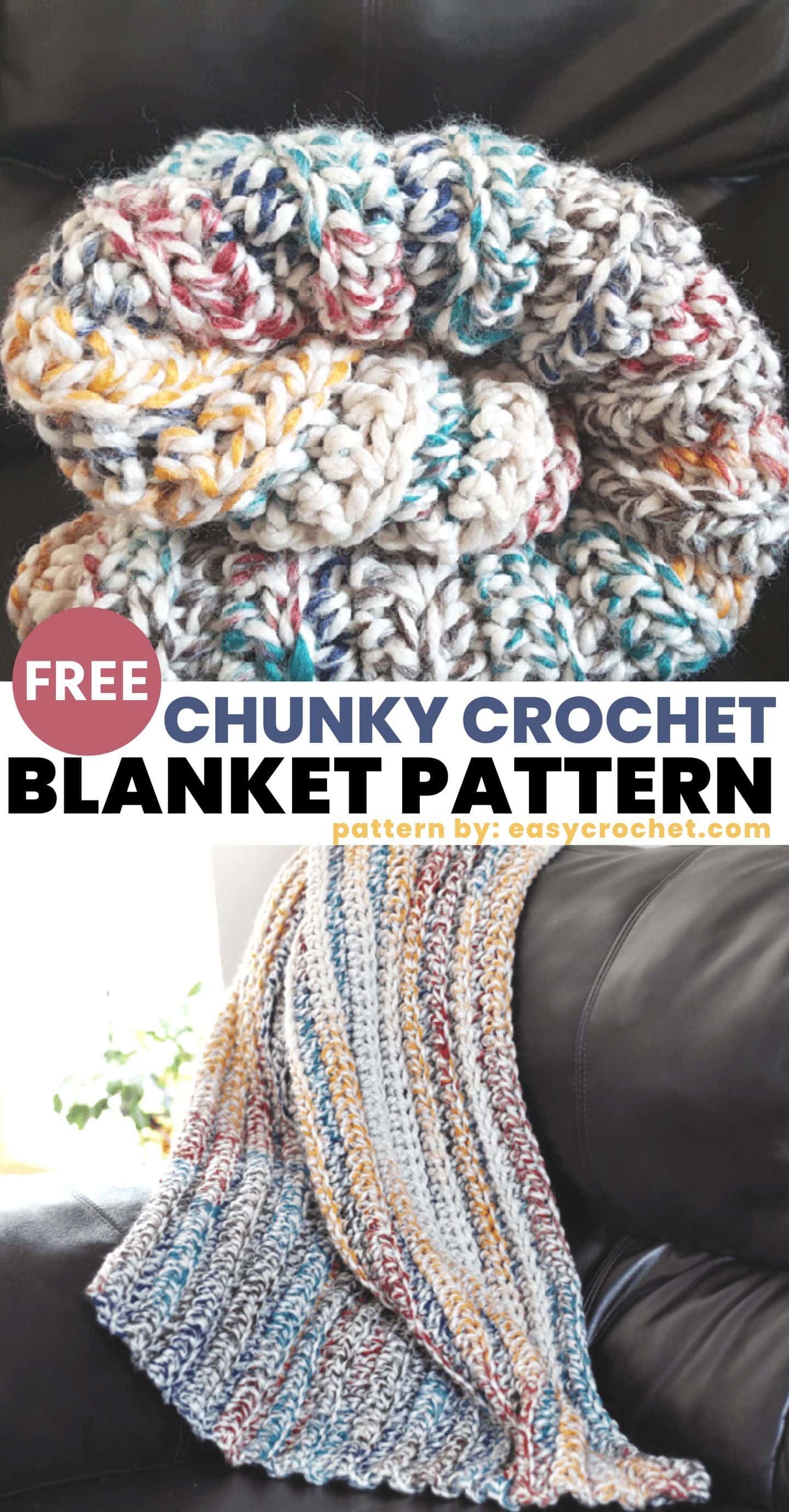 Chunky Crochet Blanket Pattern & Yarn Crochet Afghan - Easy Crochet