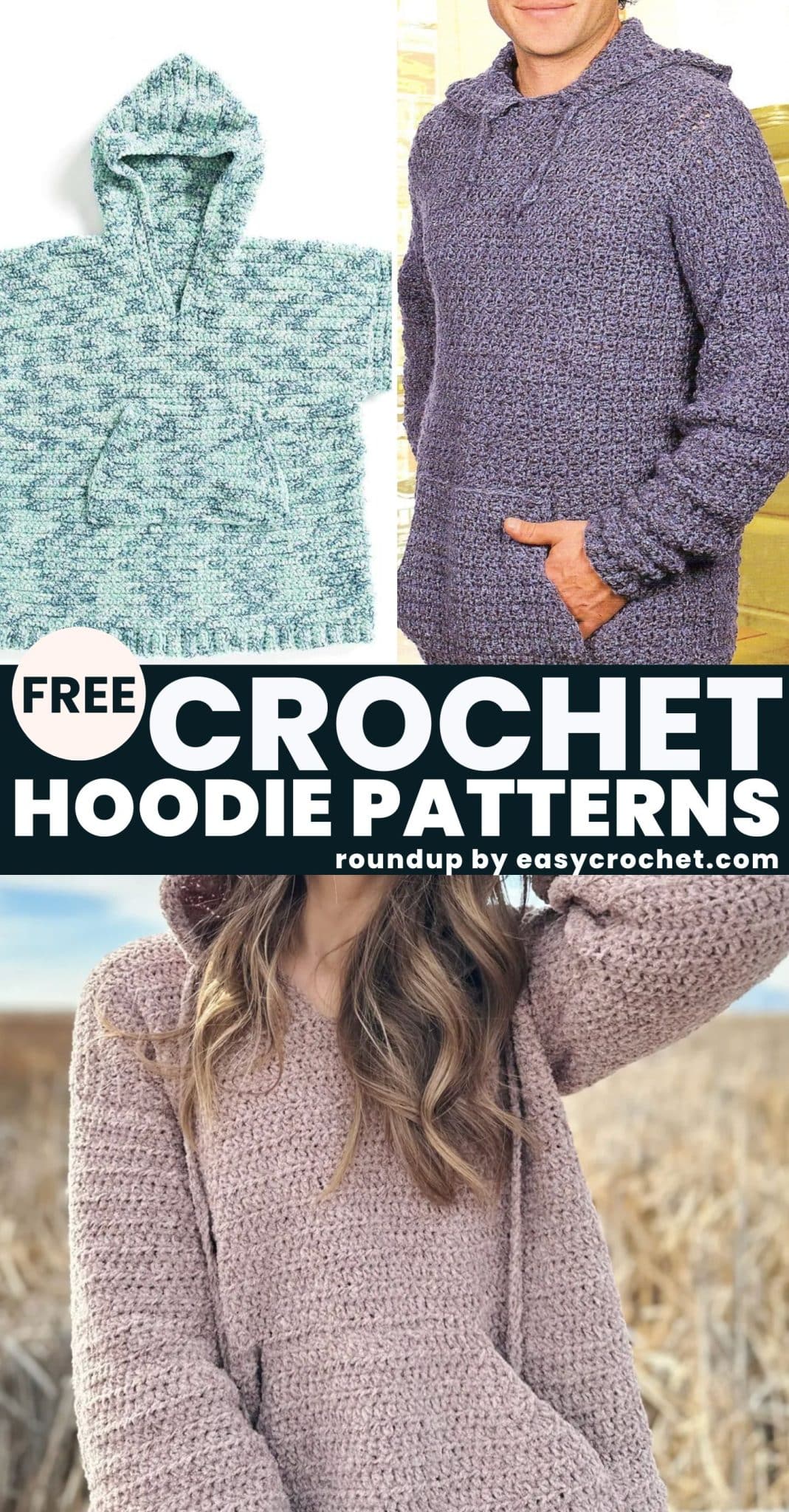 10 Free & Easy Crochet Hoodie Patterns - Easy Crochet Patterns