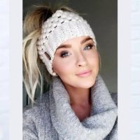 Image for Claire Bun Beanie | Free Crochet Messy Bun Beanie Pattern