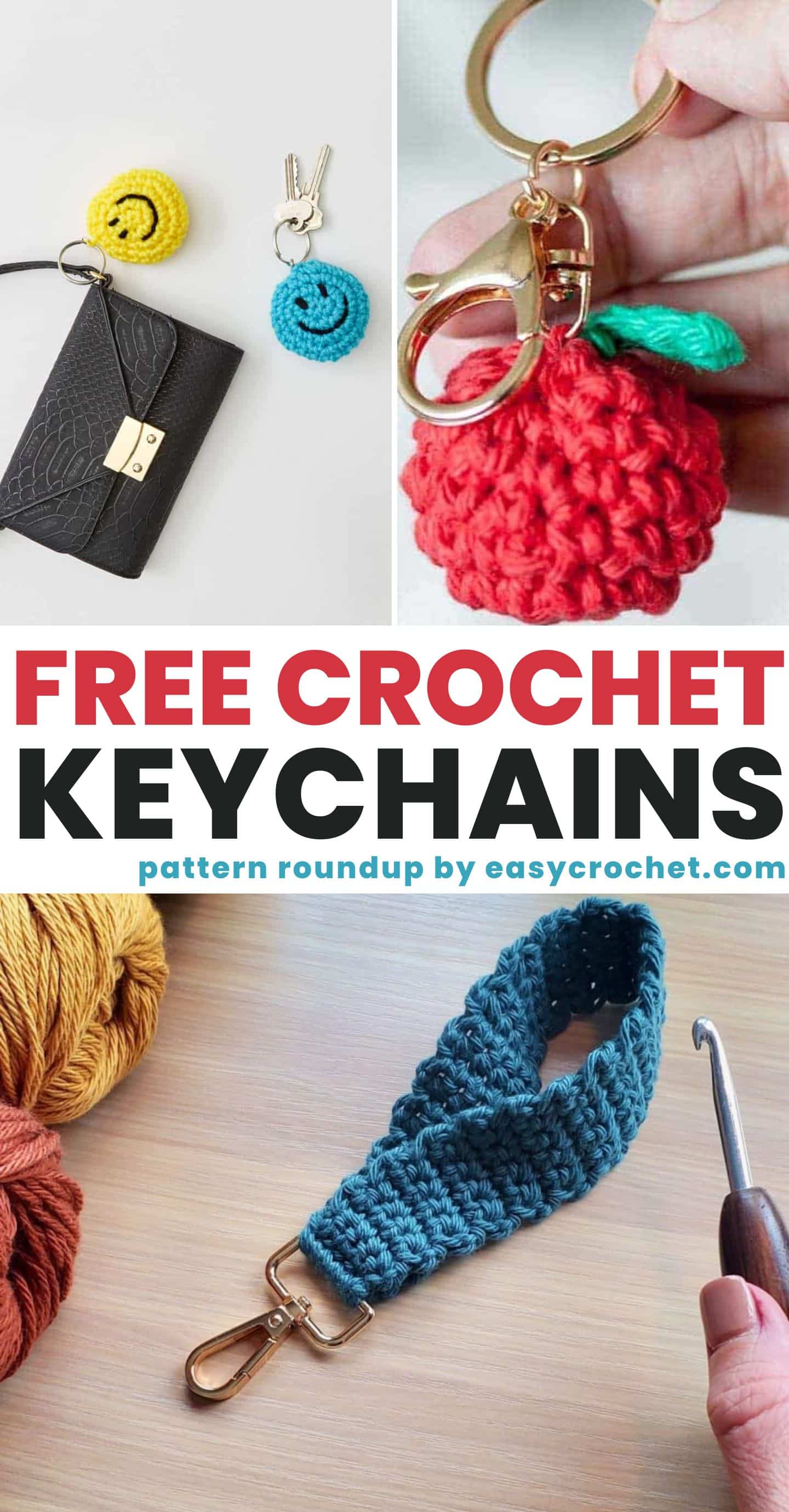 Amazon.com: CHEZBABY Handmade Crochet Bag Charm Key Chain Car Keyring Charm Handbag  Bag Purse Pendant for women(2Pcs Blue Turple) : Everything Else