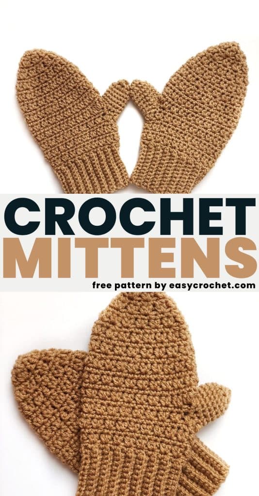 Easy Crochet Mittens (Free Pattern) - Easy Crochet Patterns