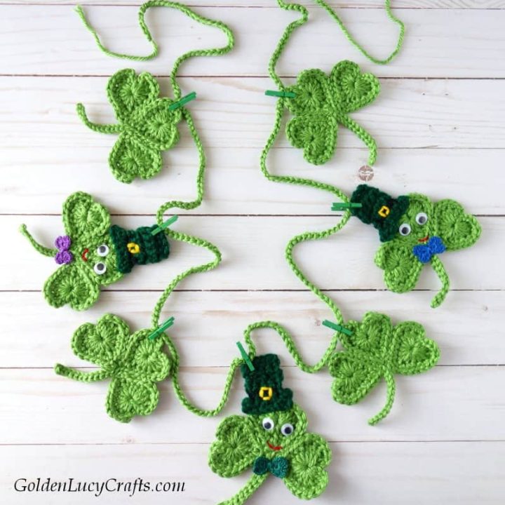 Image for Crochet Shamrock Garland for St. Patricks Day
