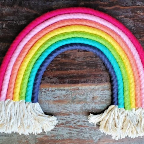 Image for DIY Rainbow Wall Hanging Tutorial + Video!