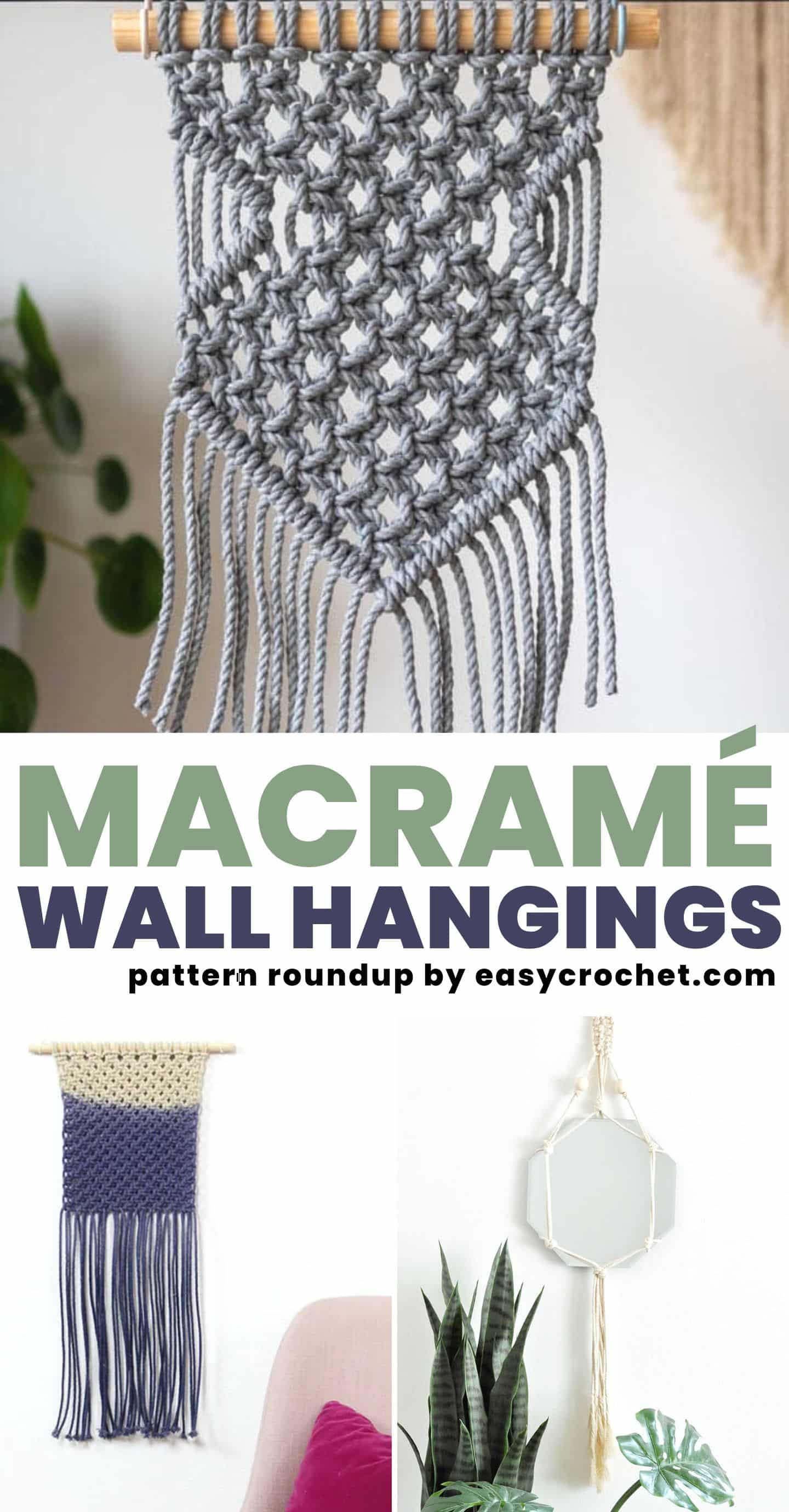 DIY Macramé Wall Hanging Patterns for Home Decor - Easy Crochet Patterns