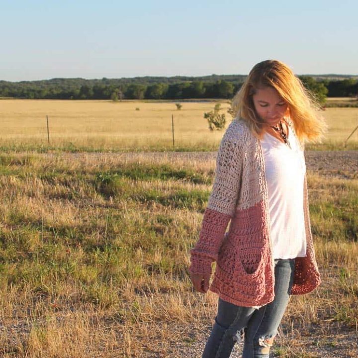 Image for Color Block Crochet Cardigan - free pattern
