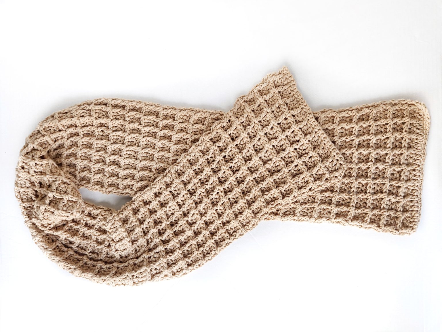 Waffle Stitch Crochet Scarf Pattern - Easy Crochet Patterns