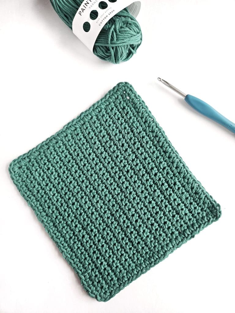 how to crochet a single crochet dishcloth