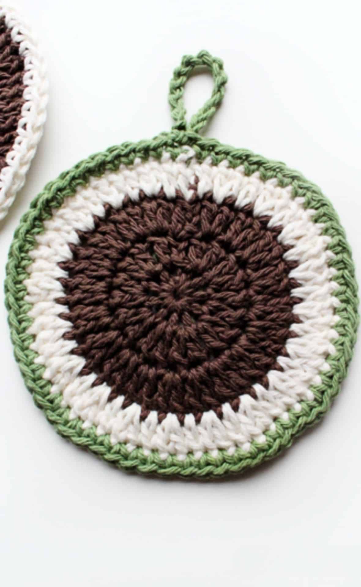 8 Square Cotton Crocheted Pot Holder Charcoal