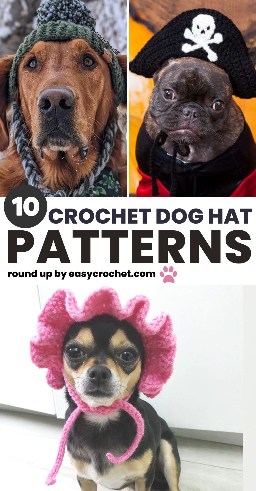 10 Cute Crochet Dog Hat Patterns to Make For Your Pup Easy Crochet