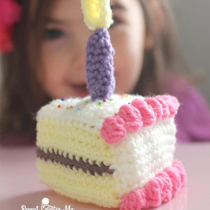 Image for Crochet Slice of Birthday Cake