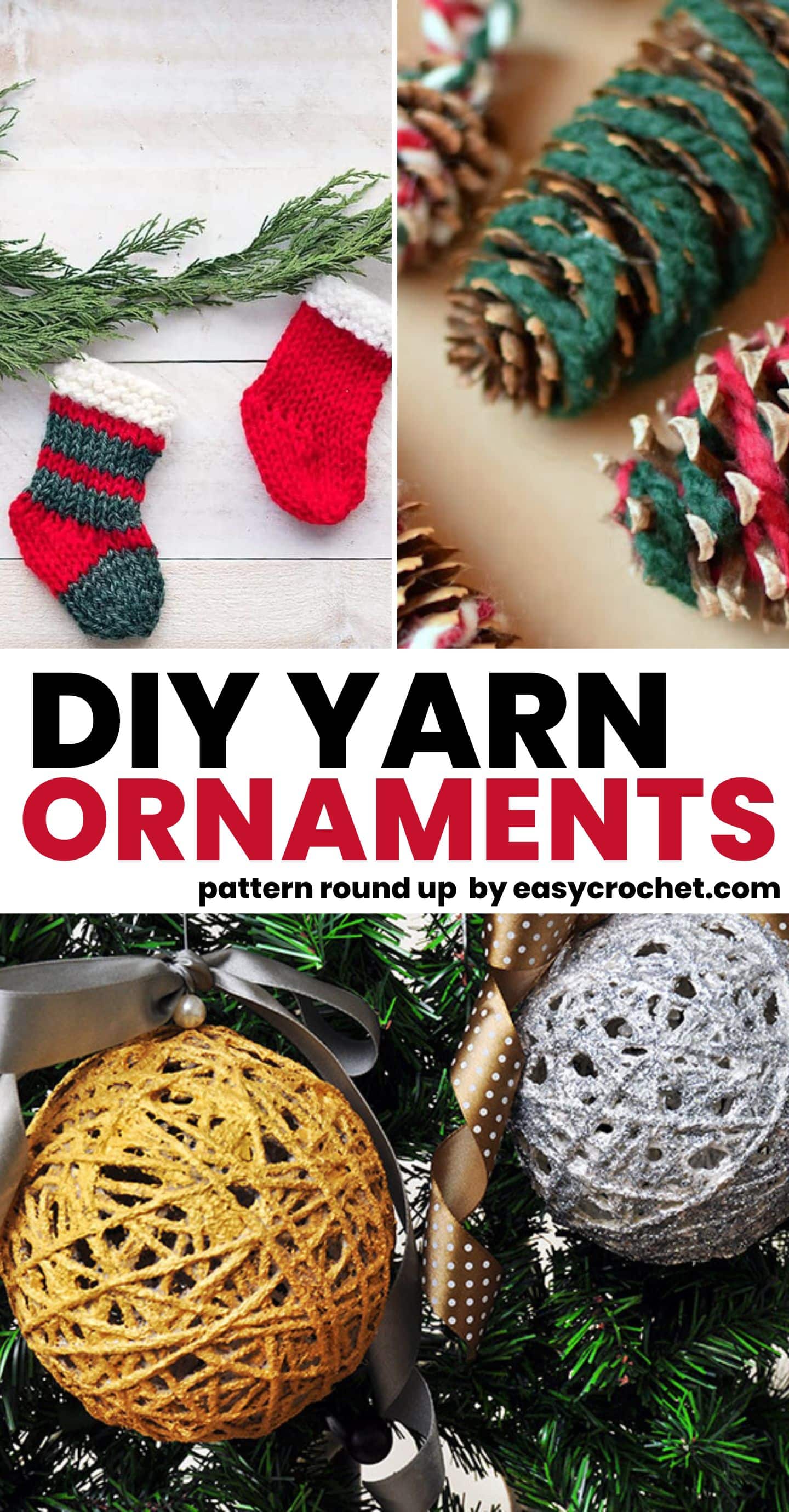 How to Make Yarn Wrapped Christmas Ornaments - Design Improvised