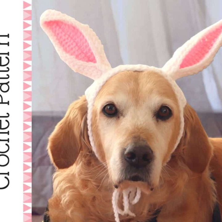 Image for Crochet Hat Pattern: Easter Bunny Ear Headband for Dogs