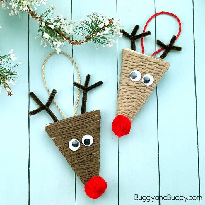 Easy Christmas Ornament Yarn Craft Kids can Make » Preschool Toolkit