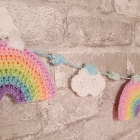 Image for Crochet Rainbow Garland — Hooked by Robin