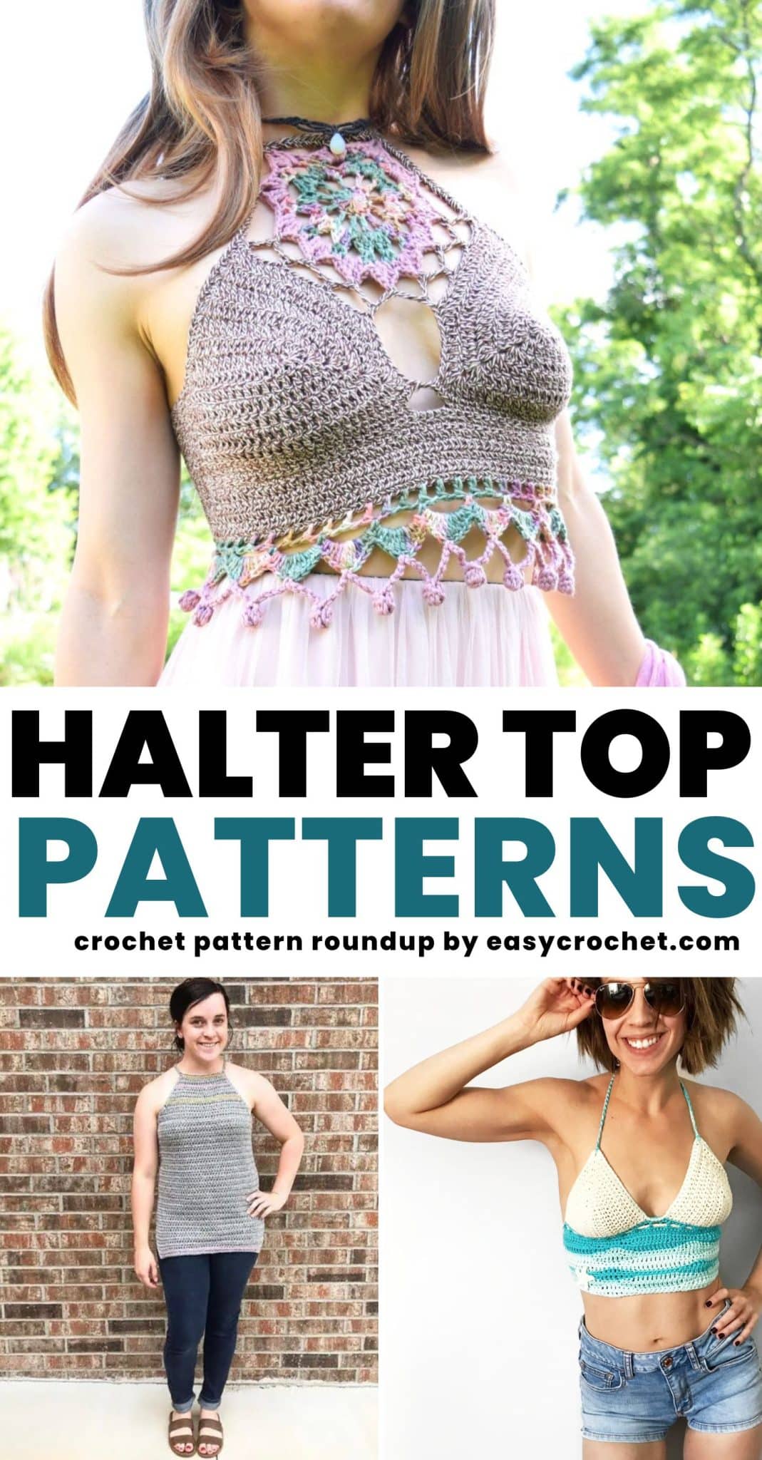 crochet simple halter top, crochet halter top free pattern