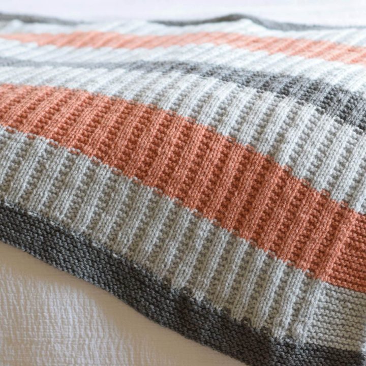 Image for Mae Ribbed Blanket Easy Knitting Pattern