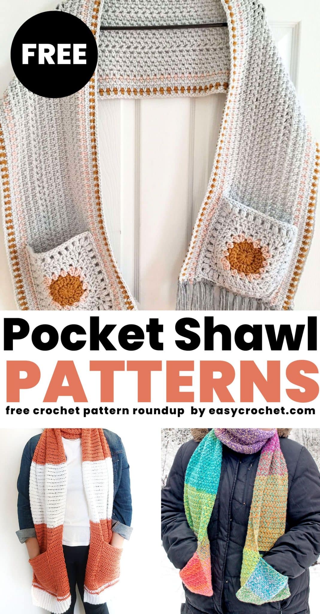 crochet pocket shawl patterns