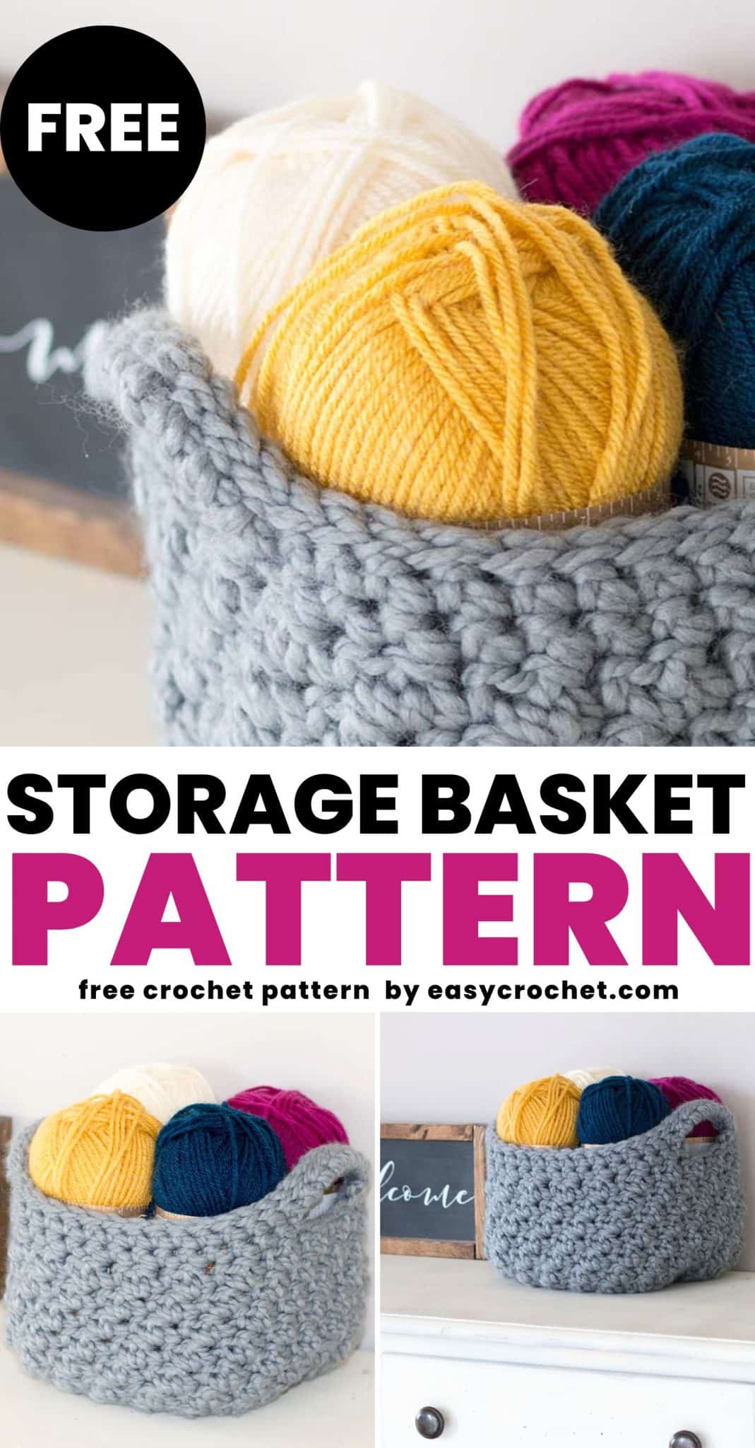 crochet storage basket pattern