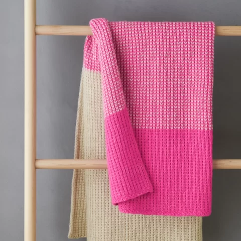 Image for Colorblock Jute Stitch Blanket