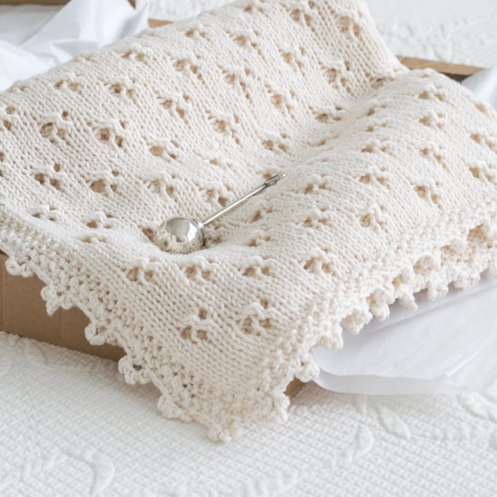Image for Cloverleaf Eyelet Baby Blanket