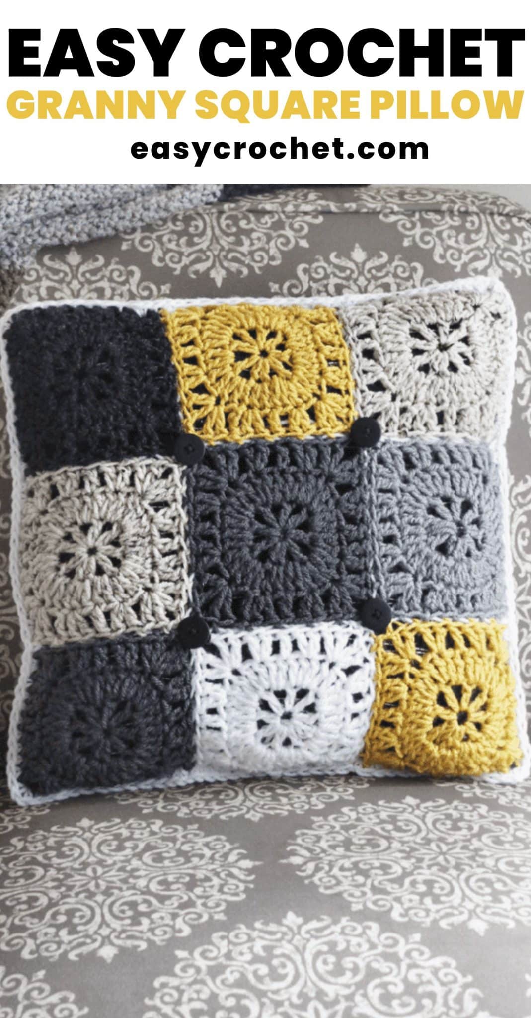 easy crochet granny square pillow pattern