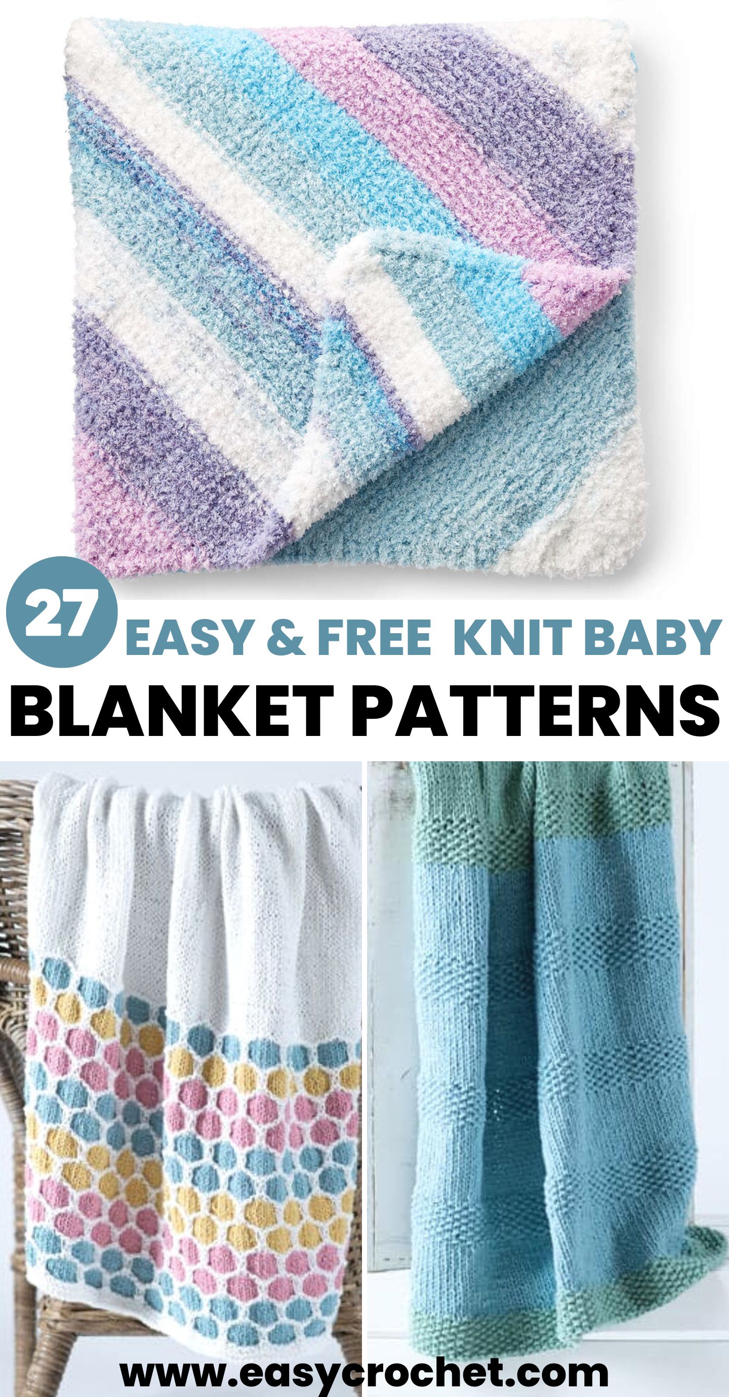 27 Easy Knitting Baby Blanket Patterns You ll Love Easy Crochet