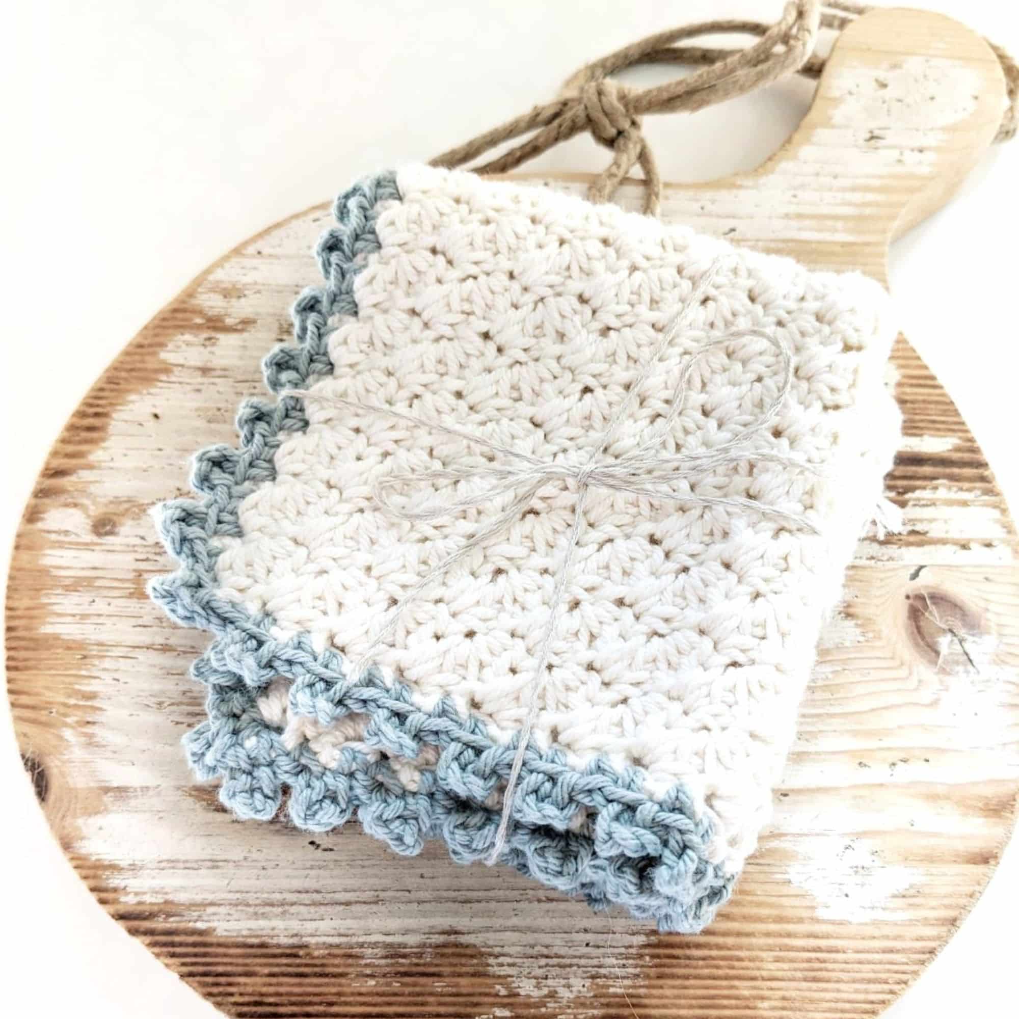 Crocheted Cotton Washcloths the Neutrals 