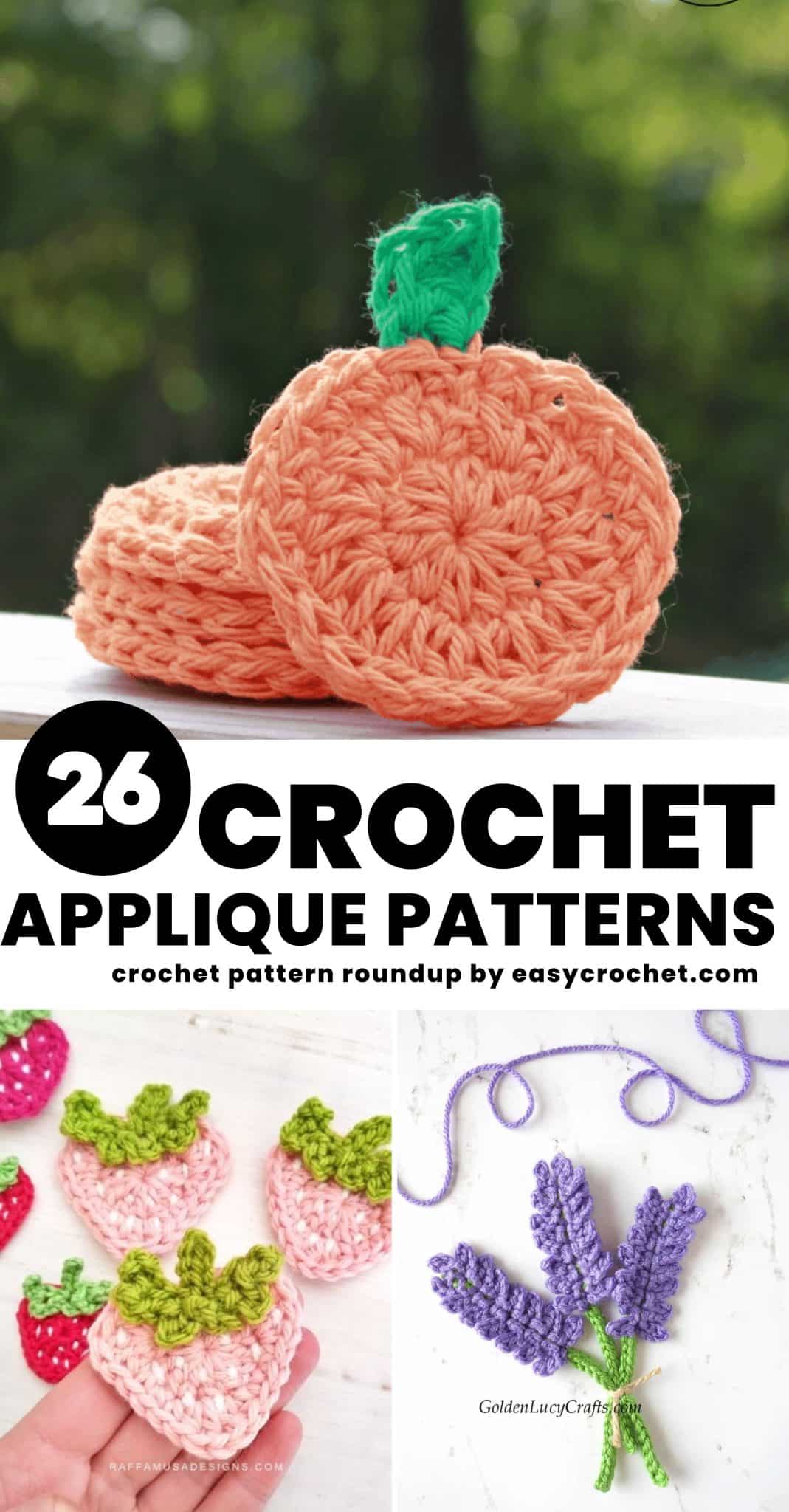 42 Crochet Applique Patterns (& Crochet Pins)