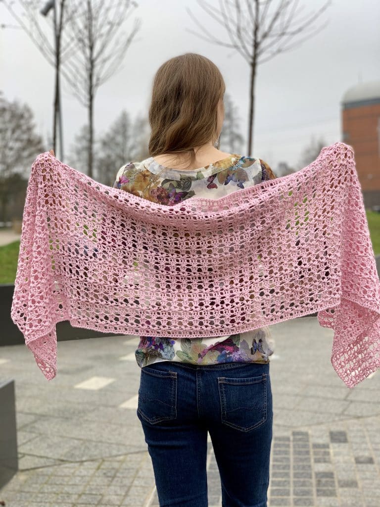 Puffs and Crosses Lace Shawl