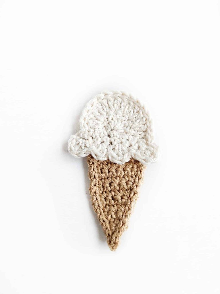 Crochet Ice Cream Cone Applique